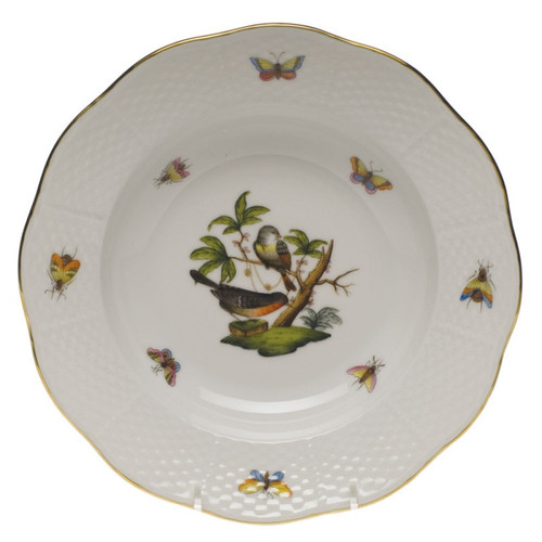 Herend Rothschild Bird Rim Soup Plate - Motif 02 8 inch D
