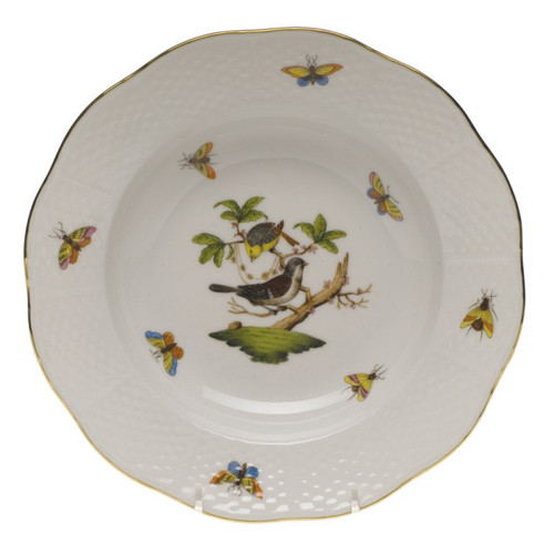 Herend Rothschild Bird Rim Soup Plate - Motif 01 8 inch D