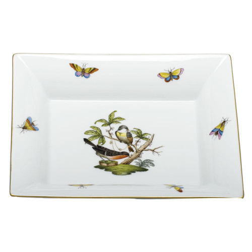 Herend Porcelain Rothschild Bird Jewelry Tray 7.5L X 6.25W