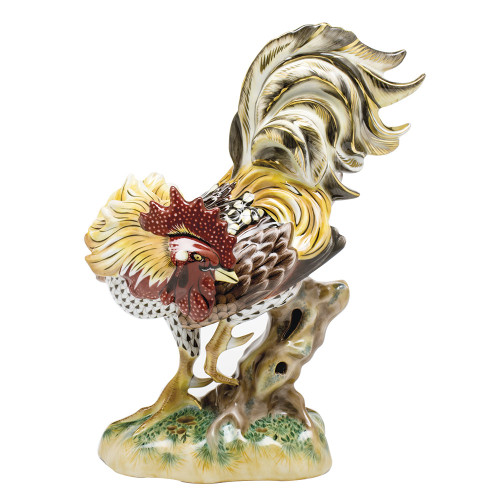 Herend Porcelain Rowdy Rooster 8L X 10.5H