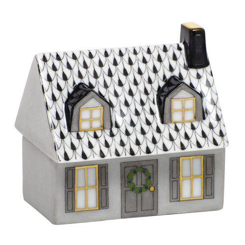 Herend Porcelain Shaded Black Home Sweet Home 2.75L X 2.75H