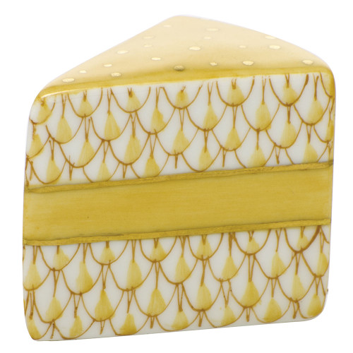 Herend Porcelain Shaded Butterscotch Slice Of Cake 1.75L X 1.25H