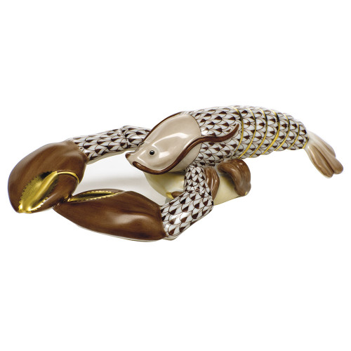 Herend Porcelain Shaded Chocolate Small Lobster 6.25L X 1.25H