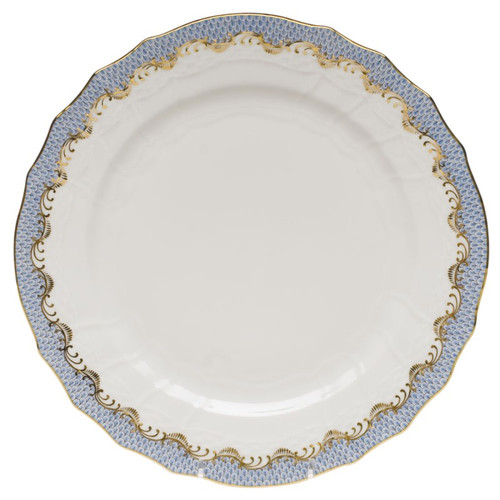 Herend White With Light Blue Border Service Plate 11 inch D