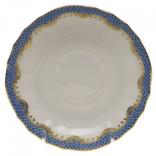Herend White With Blue Border Canton Saucer 5.5 inch D