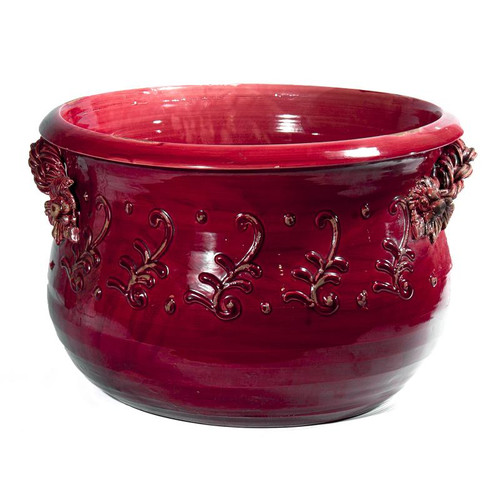 Intrada Italy Terrazza Red Cachepot 13.5"H x 19"D