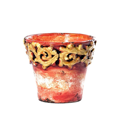 Intrada Italy Small Planter Coral 5"H x 5.25"D