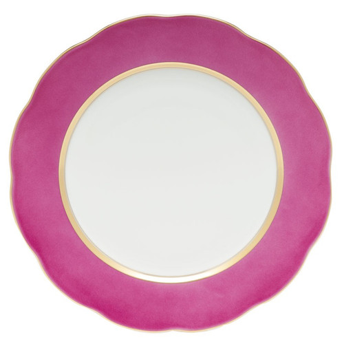 Herend Silk Ribbon Service Plate 11 inch D - Raspberry