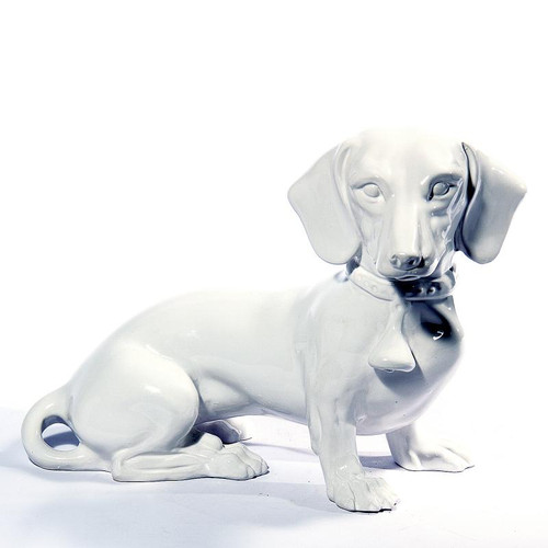 Intrada Italy Dachshund Solid White Statue