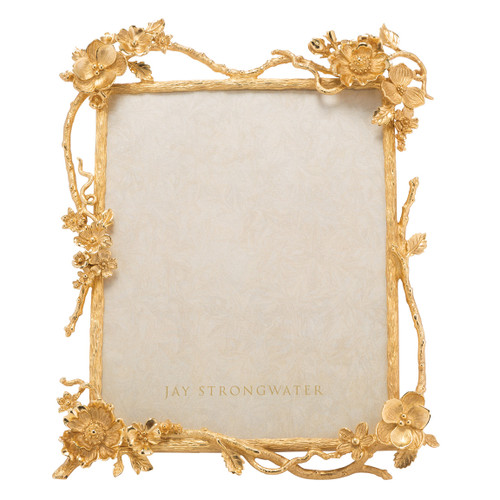 Jay Strongwater Dacia Gold Floral Branch 8in. x 10in. Frame