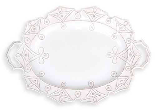 Juliska Dinnerware Jardins du Monde Large Handled Turkey Platter - Whitewash