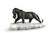 Lladro Black Panther With Cub Figure