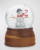 Nambe Holiday - Snowman Snowglobe Silver Plate Wood Glass