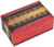 Polish Handcarved Wooden Box - Small Red Box with Brown Stripe