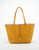 Remi & Reid Departure Tote with Crossbody Perforated Mustard Yellow / Cream