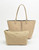 Remi & Reid Departure Tote with Crossbody Linen Texture Nude/Silver