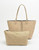 Remi & Reid Departure Tote with Crossbody Linen Texture Nude/Silver