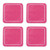 Skyros Designs Linho Simple Square Coaster Set of 4 - Fuschia / White