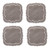 Skyros Designs Linho Scalloped Square Coaster Set of 4 - Charcoal / White