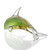 SPI Home Art Glass Green and Yellow Dolphin
