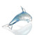 SPI Home Art Glass Turquoise Blue Dolphin