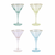 VIETRI Rainbow Assorted Martini Glasses - Set of 4