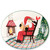 Vietri Old St. Nick Large Oval Platter with Santa Reading