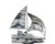 Vagabond House Stoneware Canister - Short - Sail Boat