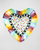 MacKenzie Childs Rainbow Fluted Heart Plate