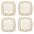 Skyros Designs Linho Coaster Scalloped Square - Ivory/Gold