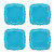 Skyros Designs Linho Coaster Scalloped Square - Turquoise/White