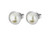 QUDO Tondo Deluxe Stud Earrings Silver/Cream Pearl 9mm