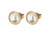 QUDO Tondo Deluxe Stud Earrings Gold/Cream Pearl 9mm