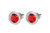 QUDO Tondo Deluxe Stud Earrings Silver/Scarlet 9mm
