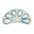 Abigails Oyster Plate Half Round Turquoise & Cream (Set of 2)