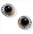 Brighton Neptune's Rings Black Agate Button Earrings Black