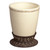 GG Collection Gracious Goods Cream Waste Basket with Metal Base