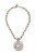 French Kande Necklace Silver Swarovski Du Terre Medallion 17in.