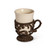 GG Collection Gracious Goods Cream Ceramic Cups with Metal Holders (4)