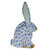 Herend Blue Fishnet Figurine - Rabbit Miniature 2.25 inch H