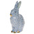 Herend Blue Fishnet Figurine - Rabbit 5.25 inch H