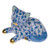 Herend Blue Fishnet Figurine - Miniature Kitten 1.5 inch L X 1 inch H