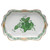 Herend Chinese Bouquet Green Mini Scalloped Tray 4.25 inch L X 3