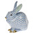 Herend Blue Fishnet Figurine - Bunny Sitting 5.25 inch H