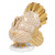 Herend Butterscotch Fishnet Figurine - Tom Turkey 2.5 inch L X 3.25 inch H