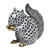 Herend Shaded Black Fishnet Figurine - Baby Squirrel 2.75 inch L X 2.5 inch H