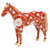 Herend Chrysanthemum Orange Shaded Small Horse 5.25 inch L X 4.75 inch H