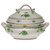 Herend Chinese Bouquet Green Tureen With Branch (4 Qt) 10 inch H