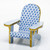 Herend Shaded Sapphire Blue Fishnet Figurine - Adirondack Chair 3 inch L X 2.75 inch H