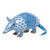 Herend Shaded Blue Fishnet Figurine - Armadillo 3 inch L X 1.5 inch H